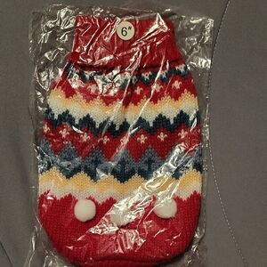 Red and Blue Knit Dog Sweater